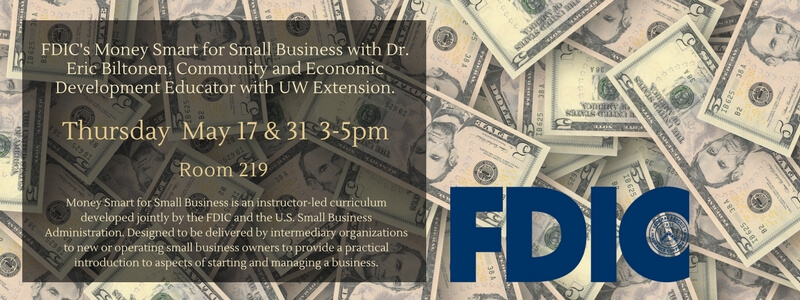 FDIC money smart for small business on Thursday, May 31 at 3 pm